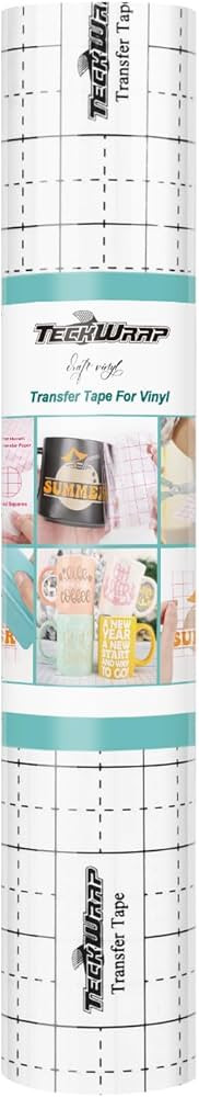 TECKWRAP Black Grid Transfer Tape for Vinyl Roll-12" x 10 FT w/Alignment Permanent Adhesive Vinyl... | Amazon (US)