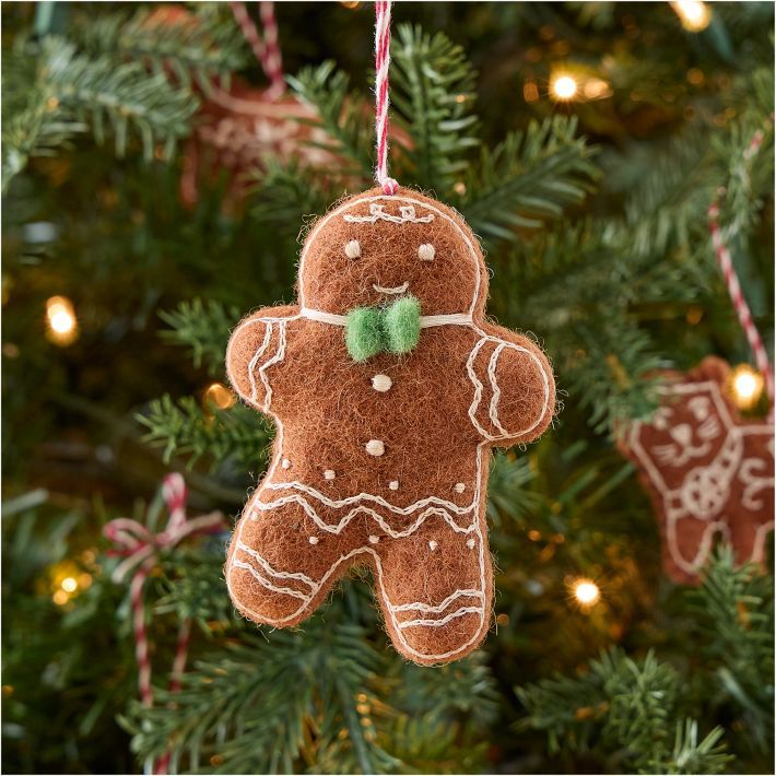 Felt Gingerbread People Ornaments | West Elm (US)