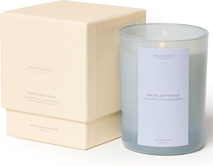 Eucalyptus Fig & Sandalwood Scented Candle | 11oz, 60 Hour Burn | Natural Soy Wax, Cotton Wick | ... | Amazon (US)