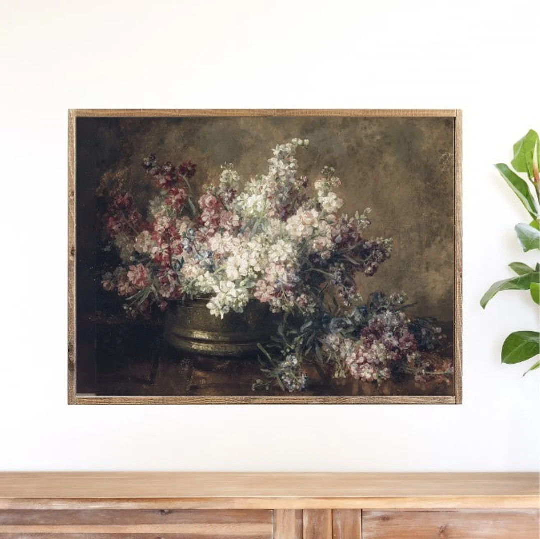 Lilac Bouquet Canvas Printed Sign - Etsy | Etsy (US)