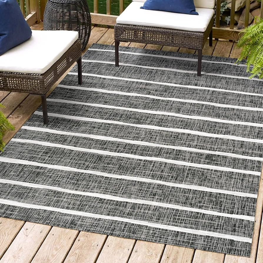 JONATHAN Y SMB125E-3 Colonia Berber Stripe Indoor Outdoor Area-Rug Bohemian Contemporary Easy-Cle... | Amazon (US)