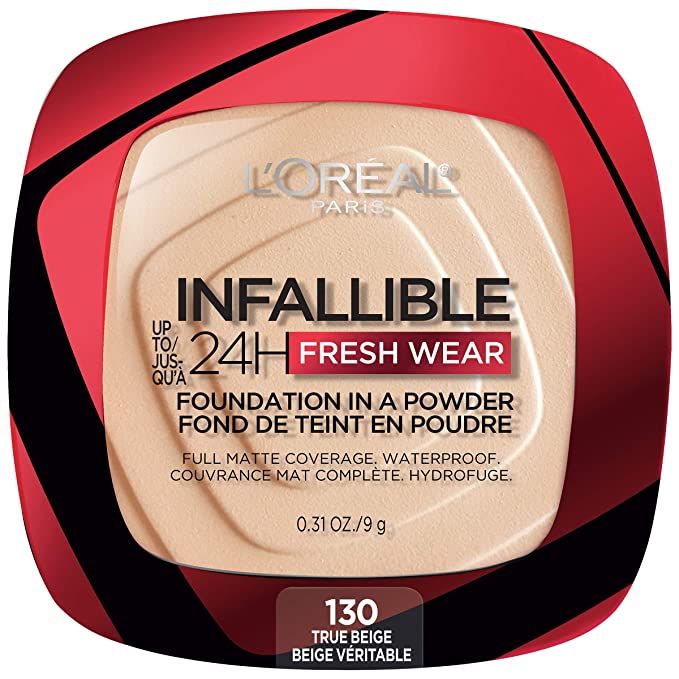 L'Oreal Paris Infallible Fresh Wear Foundation in a Powder, Up to 24H Wear, True Beige, 0.31 oz. | Amazon (US)