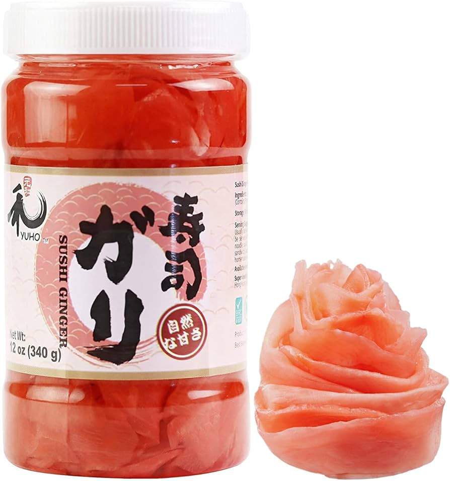 YUHO Pickled Sushi Ginger, Japanese Pink Gari Sushi Ginger Fat Free, Sugar Free, Kosher, BRC, No ... | Amazon (US)