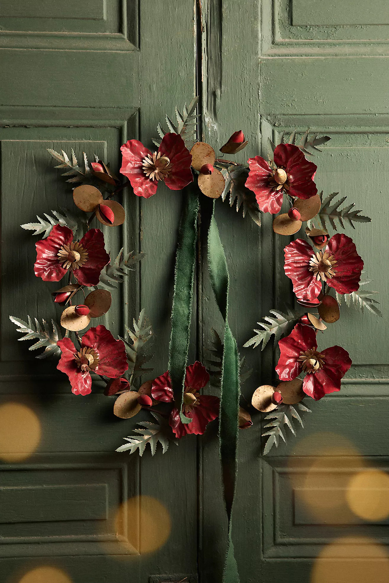 Red Florals Iron Wreath | Anthropologie (US)