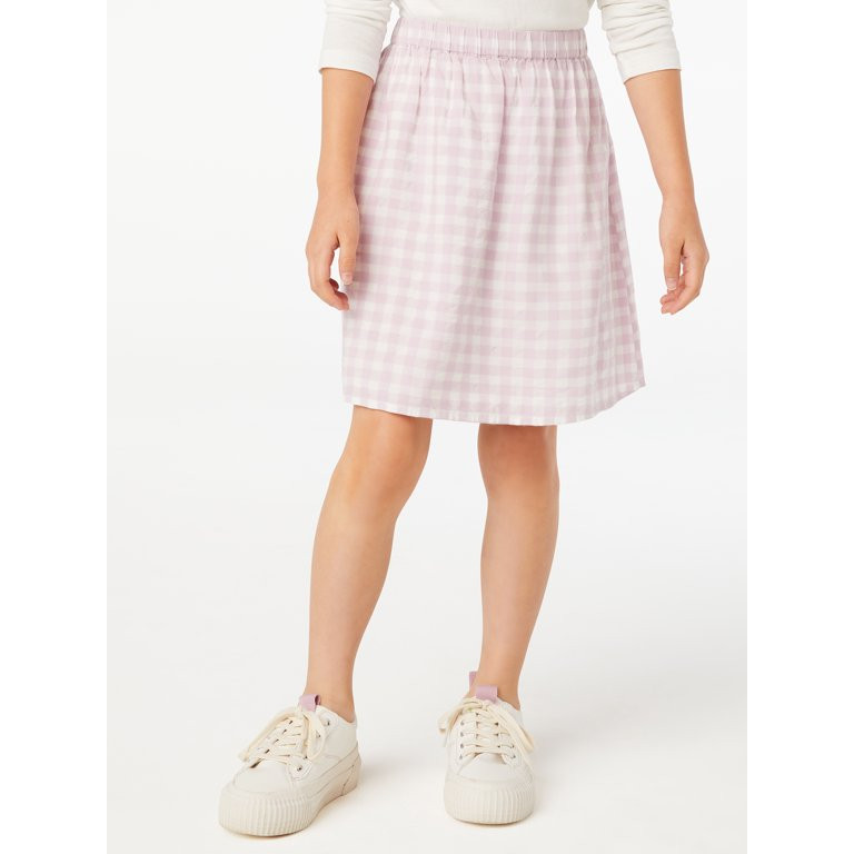 Free Assembly Girls Sheer Overlay Pull-On Skirt, Sizes 4-18 & Plus | Walmart (US)