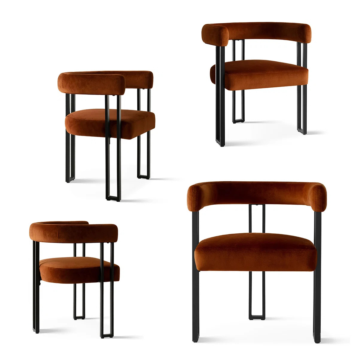 Set of 4 Upholstered 18.5" Seat Height Velvet Kitchen Dining Armchair (Set of 4) | Wayfair North America