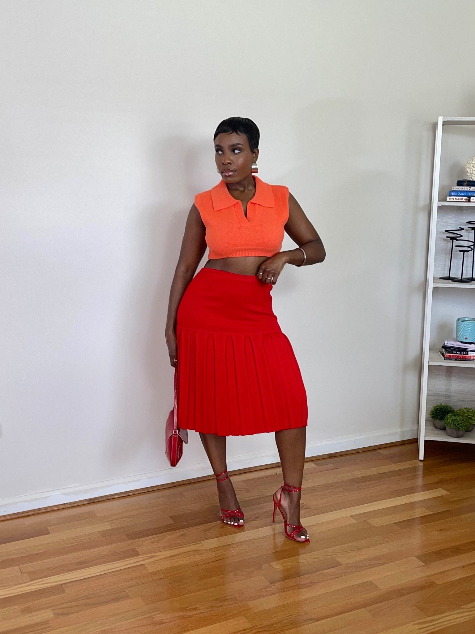 Red drop waist midi skirt, orange collared crop top, red and orange outfit, summer outfit idea, edgy fashion outfit idea

#LTKStyleTip #LTKSeasonal #LTKSummerEdit