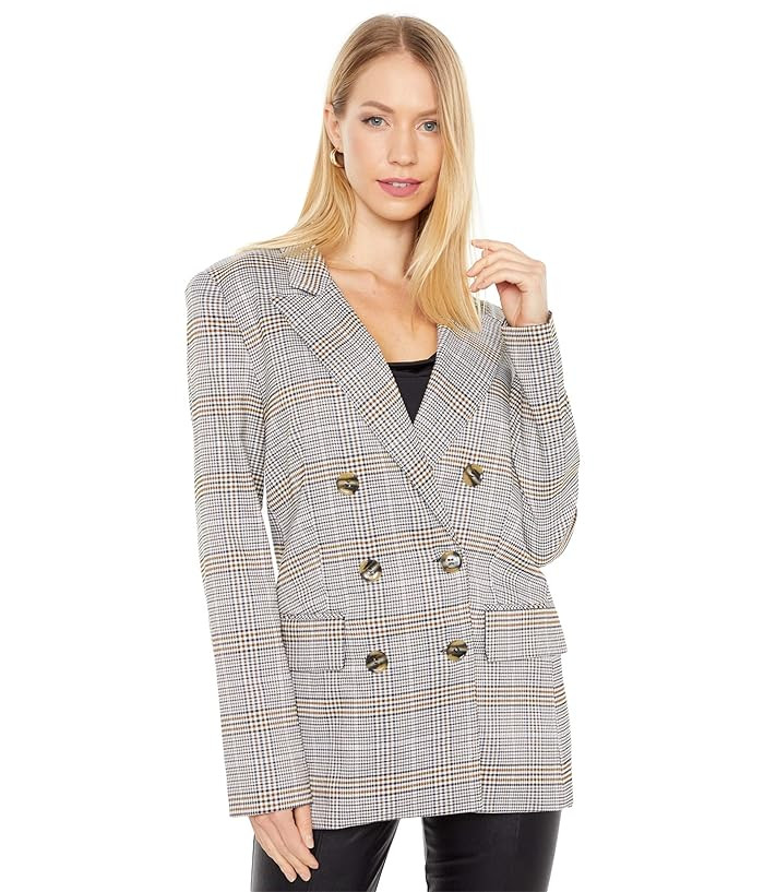 WAYF Finn Double Breasted Blazer (Grey Tweed) Women's Clothing | Zappos