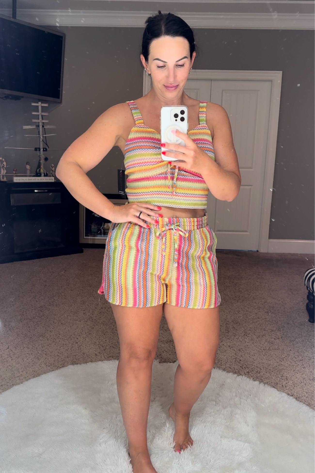 This two piece crochet set is vacay ready wherever your travels take you. With adjustable straps, built in padding and a lined bodice and shorts it can be worn out and about or as a coverup. Wearing a large (junior sizing) but could have sized down to a medium as well  

#LTKTravel #LTKFindsUnder50 #LTKSwim