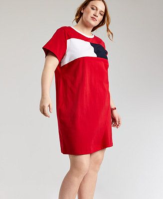 Plus Size Colorblocked T-Shirt Dress | Macys (US)