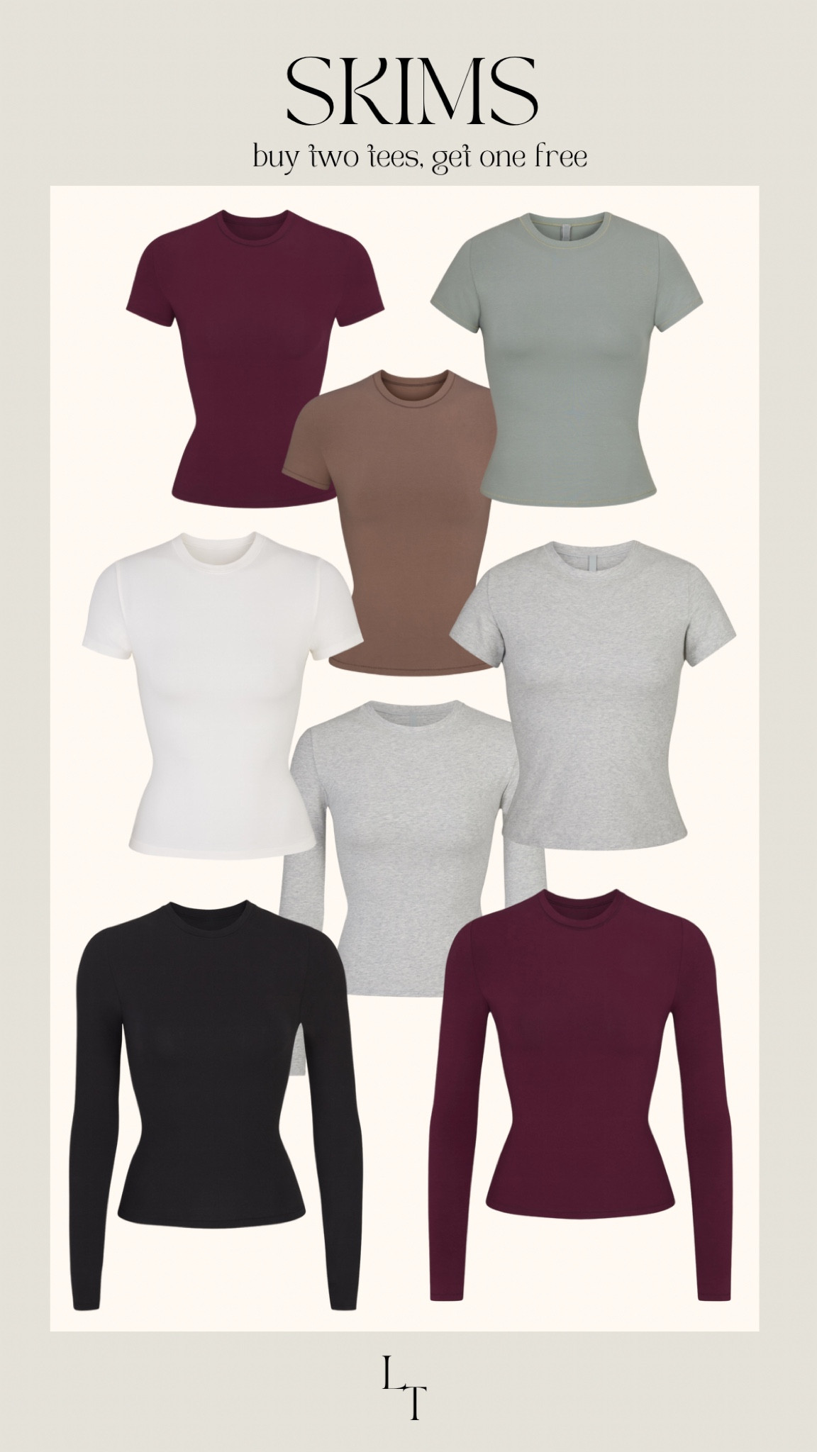 Limited time SKIMS sale on their tees - buy 2 get one free! This is great time to stock up on your basics ✨

#LTKStyleTip #LTKFindsUnder50 #LTKSeasonal