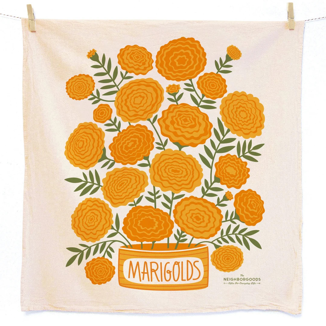Marigold Dish Towel, Kitchen Towel, Tea Towel - Etsy | Etsy (US)