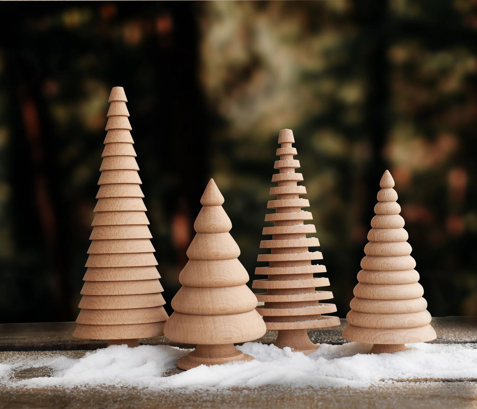 Handmade Set of 8 Set of 4 Wooden Christmas Trees wood - Etsy Canada | Etsy (CAD)