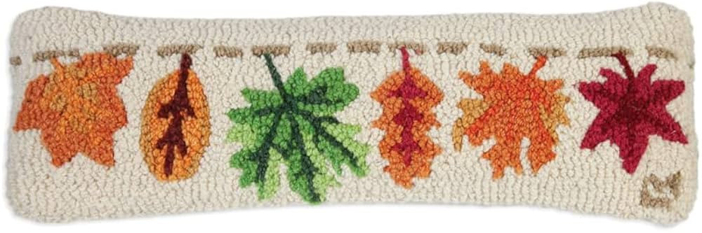 Chandler 4 Corners Artist-Designed Drying Leaves Hand-Hooked Wool Decorative Throw Pillow (8” x... | Amazon (US)