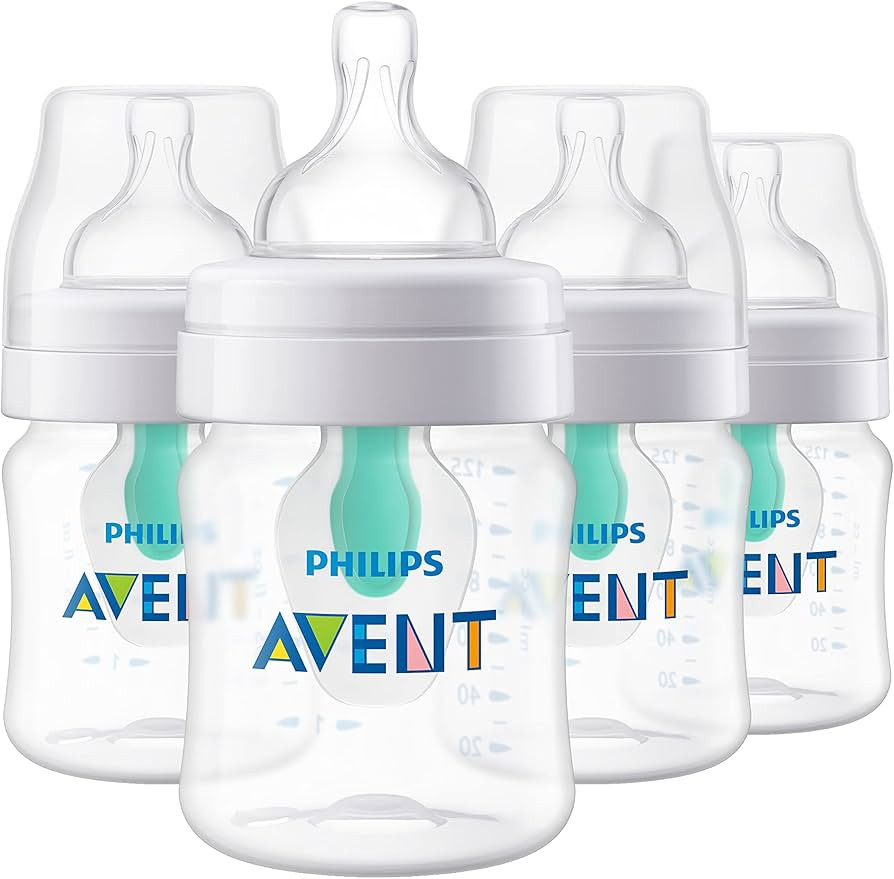 Philips AVENT Anti-Colic Baby Bottles with AirFree Vent, 4oz, 4pk, Clear, SCY701/04 | Amazon (US)