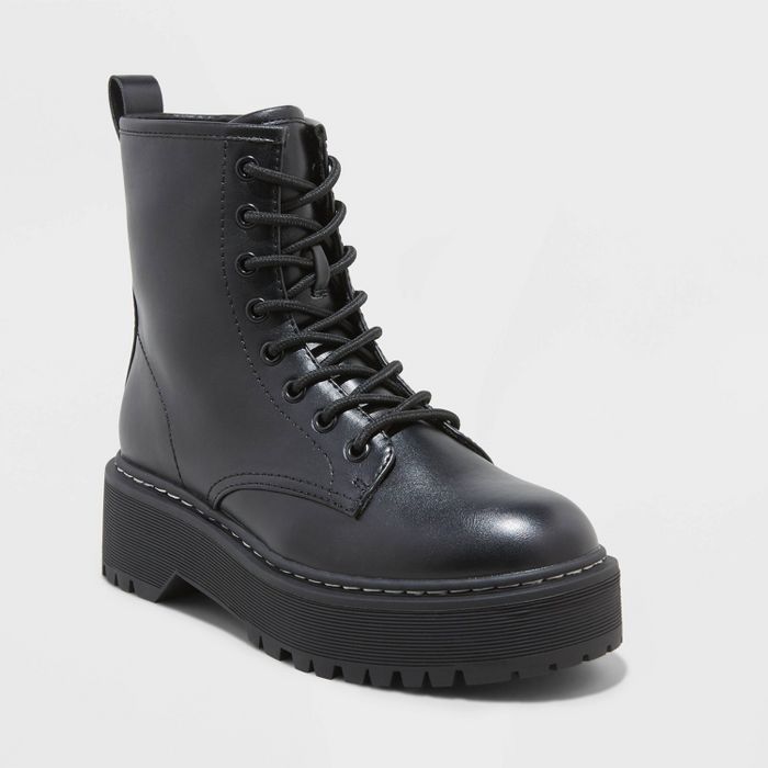 Women&#39;s Erin Lace-Up Combat Boots - Universal Thread&#8482; Black 6.5 | Target