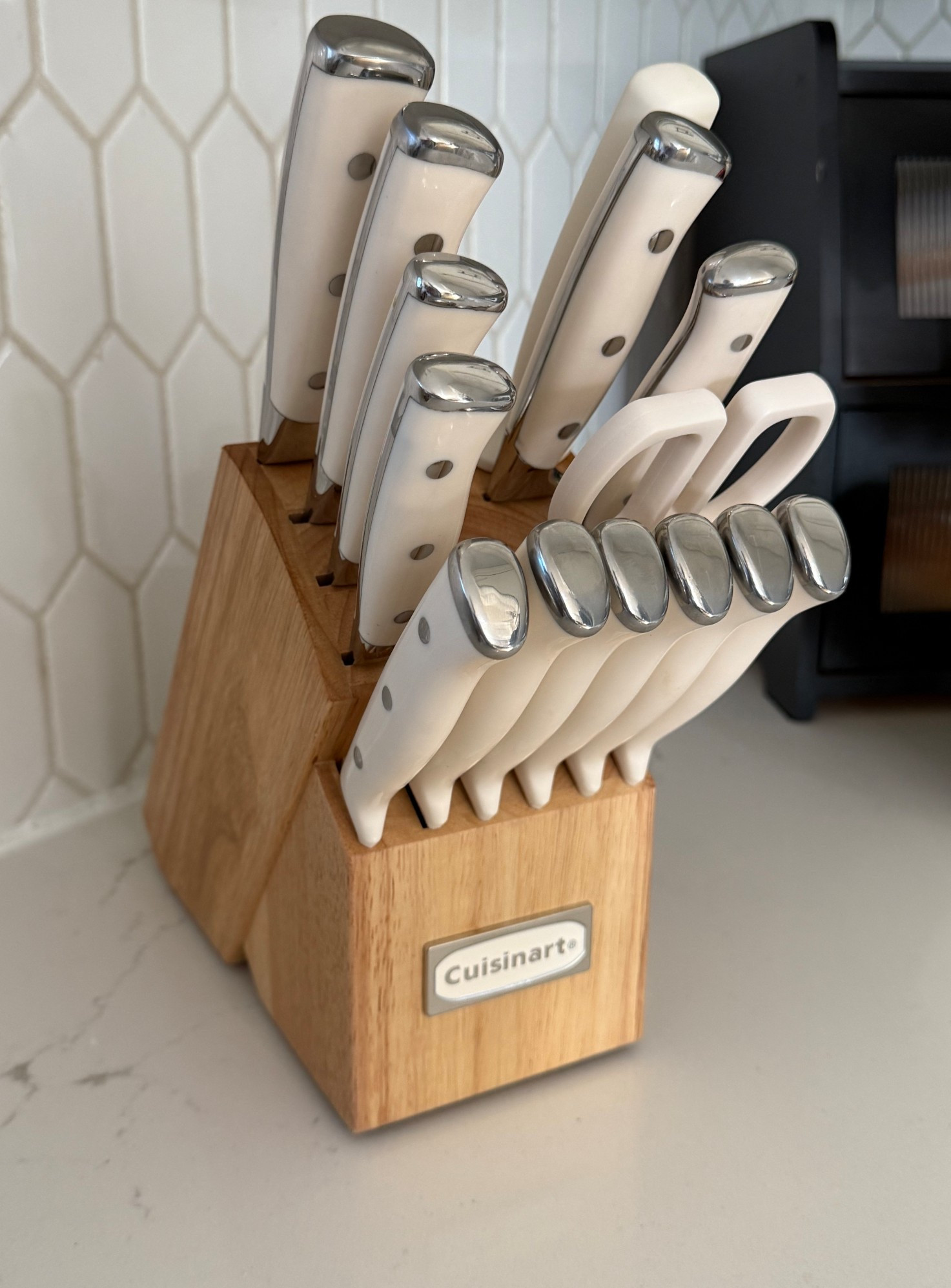Beautiful knife block. This is the Natural wood. Non-serrated steak knives!👏🏼

#LTKfoodie #LTKHome
