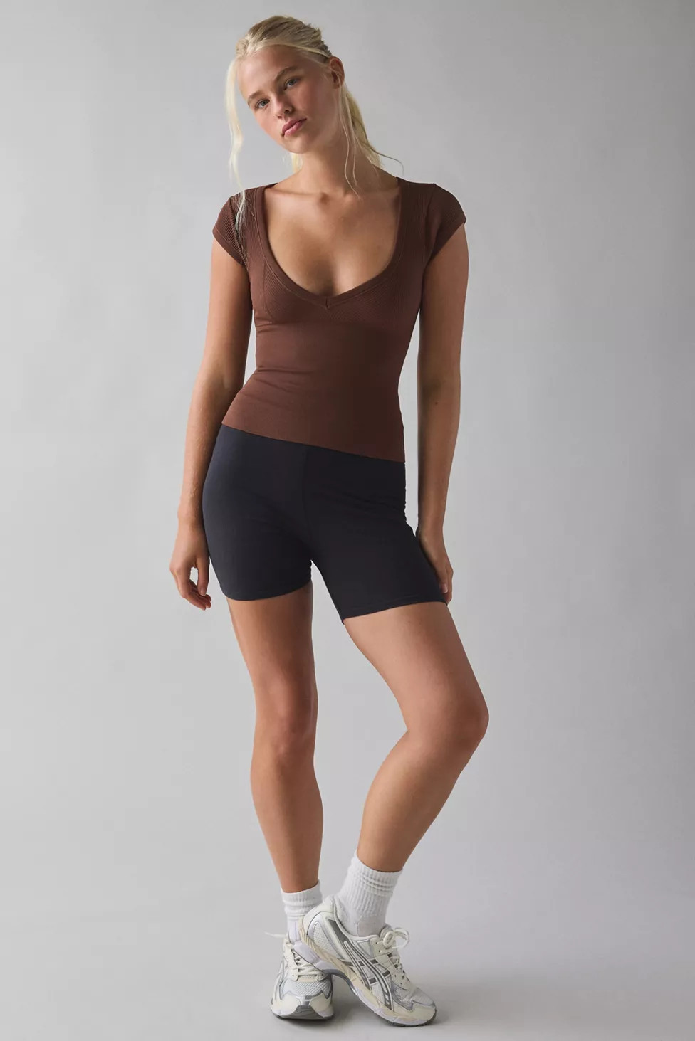 Out From Under Jade Seamless Knit Cutout Short Sleeve Tee | Urban Outfitters (US and RoW)