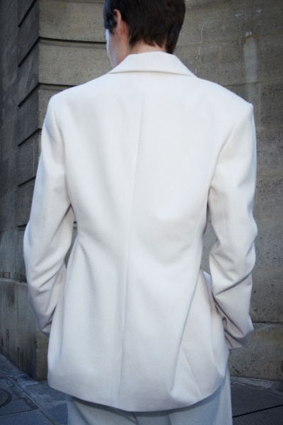 Tapered-waist twill blazer - Light beige - Ladies | H&M GB | H&M (UK, MY, IN, SG, PH, TW, HK)