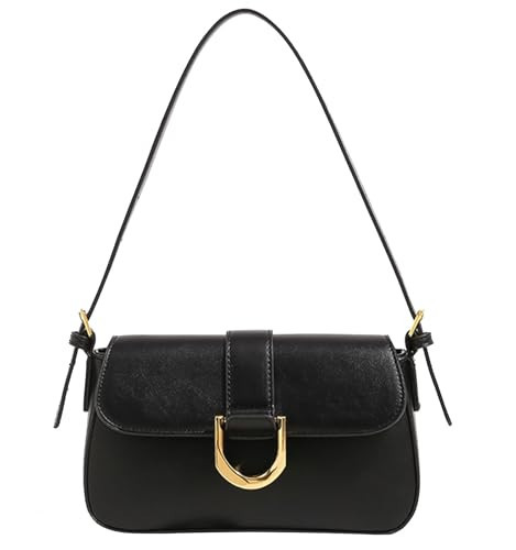 Amszke Shoulder Bag for Women Y2K Trendy Crossbody Purse 90s Hobo Handbags Clutch Classic Retro Leather Bag Satchel with 2 Removable Strap(y2k-black) | Amazon (US)