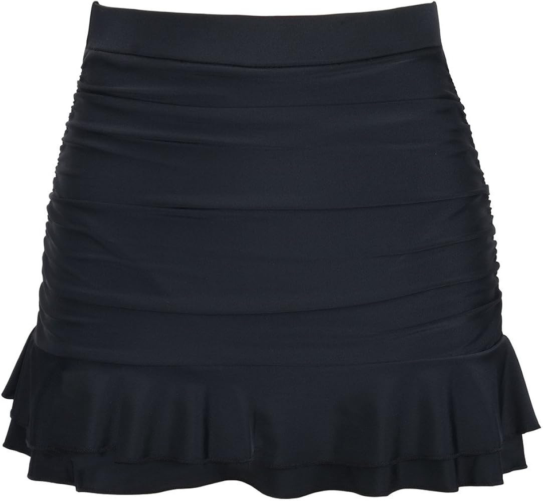 Hilor Women's Shirred Ruffle Swim Skirt Tummy Control Skirted Bikini Bottoms High Waisted Swim Bo... | Amazon (US)