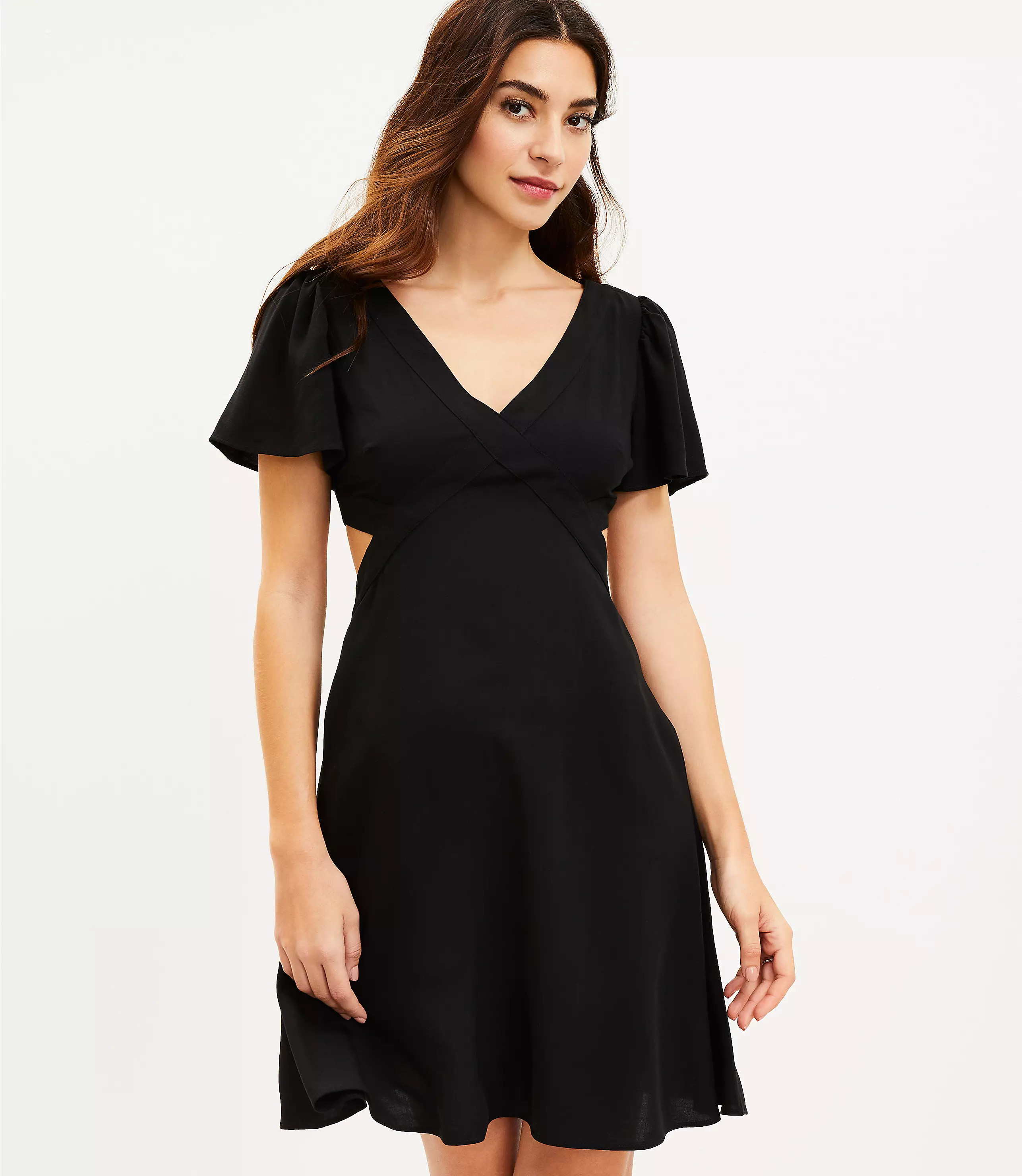 Cutout Side Flutter Dress | LOFT