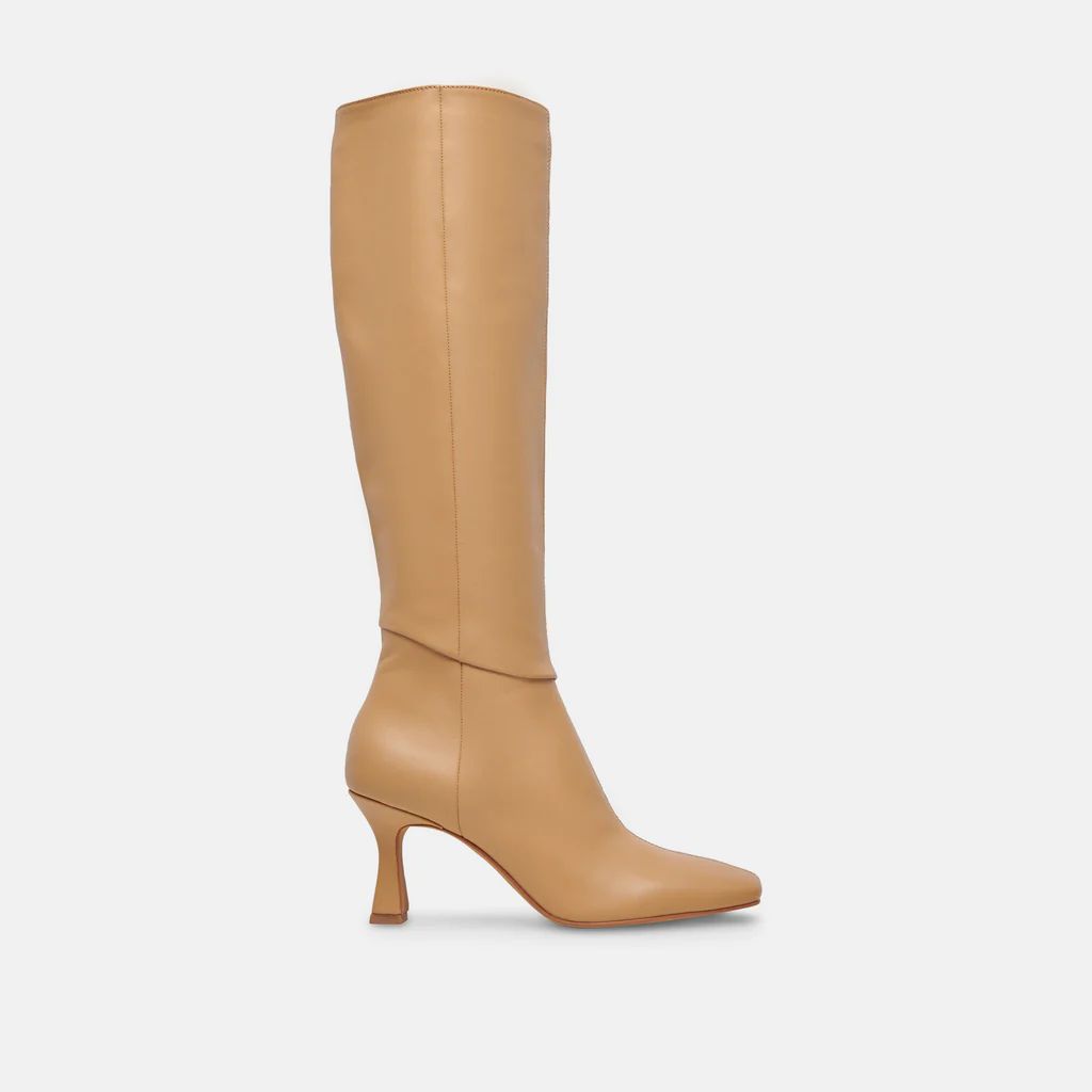 GYRA WIDE CALF BOOTS TAN LEATHER | DolceVita.com