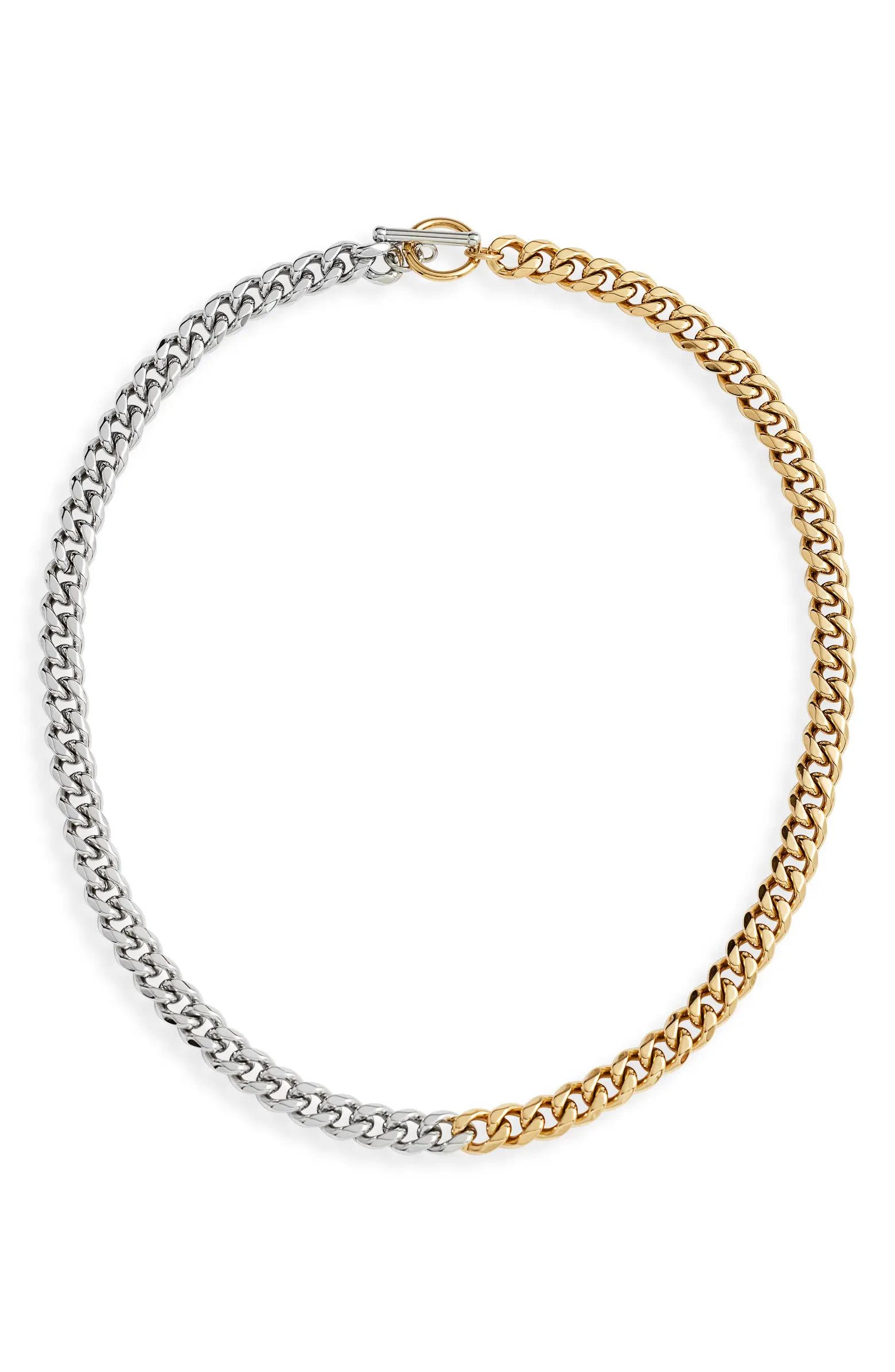 Two-Tone Cuban Link Chain Necklace | Nordstrom
