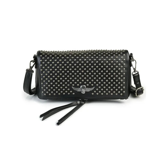 Ed Hardy Women's Erica Over-the-Shoulder Rhinestone Clutch Bag, Black | Walmart (US)