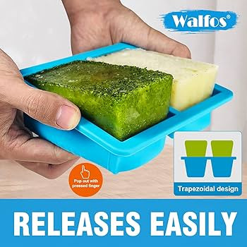 Walfos 1-Cup Silicone Freezer Molds with Lid, 4 Packs Soup Freezer Ice Cube Tray For Food, Silico... | Amazon (US)