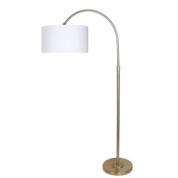 Grandview Gallery 63.5" Modern Gold Plated Arc Floor Lamp with Round Tiered Base and Off-White Li... | Walmart (US)