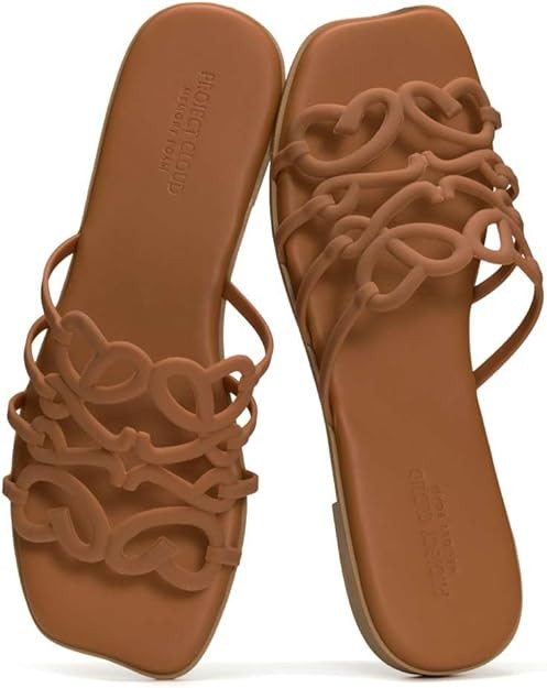 Project Cloud Womens Sandals with Memory Foam - Eco Crafted Leather Sandals for Women 2026 - Flat... | Amazon (US)