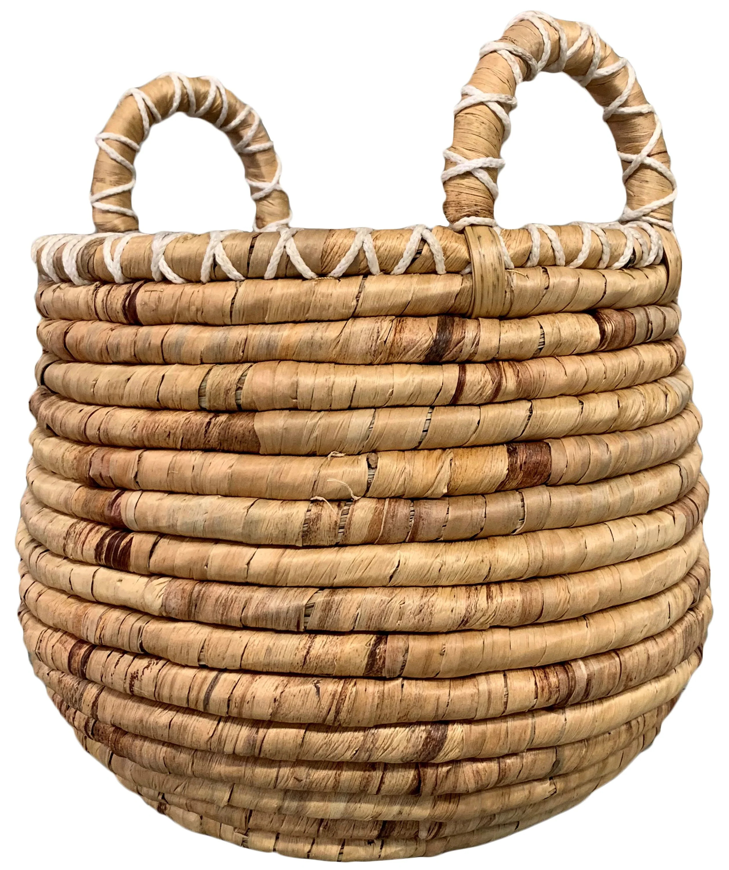 Origin 21 Round 13.0-in W x 13.0-in L x 10.23-in H Natural Wicker Indoor Planter Large in Brown | 8120241-S | Lowe's