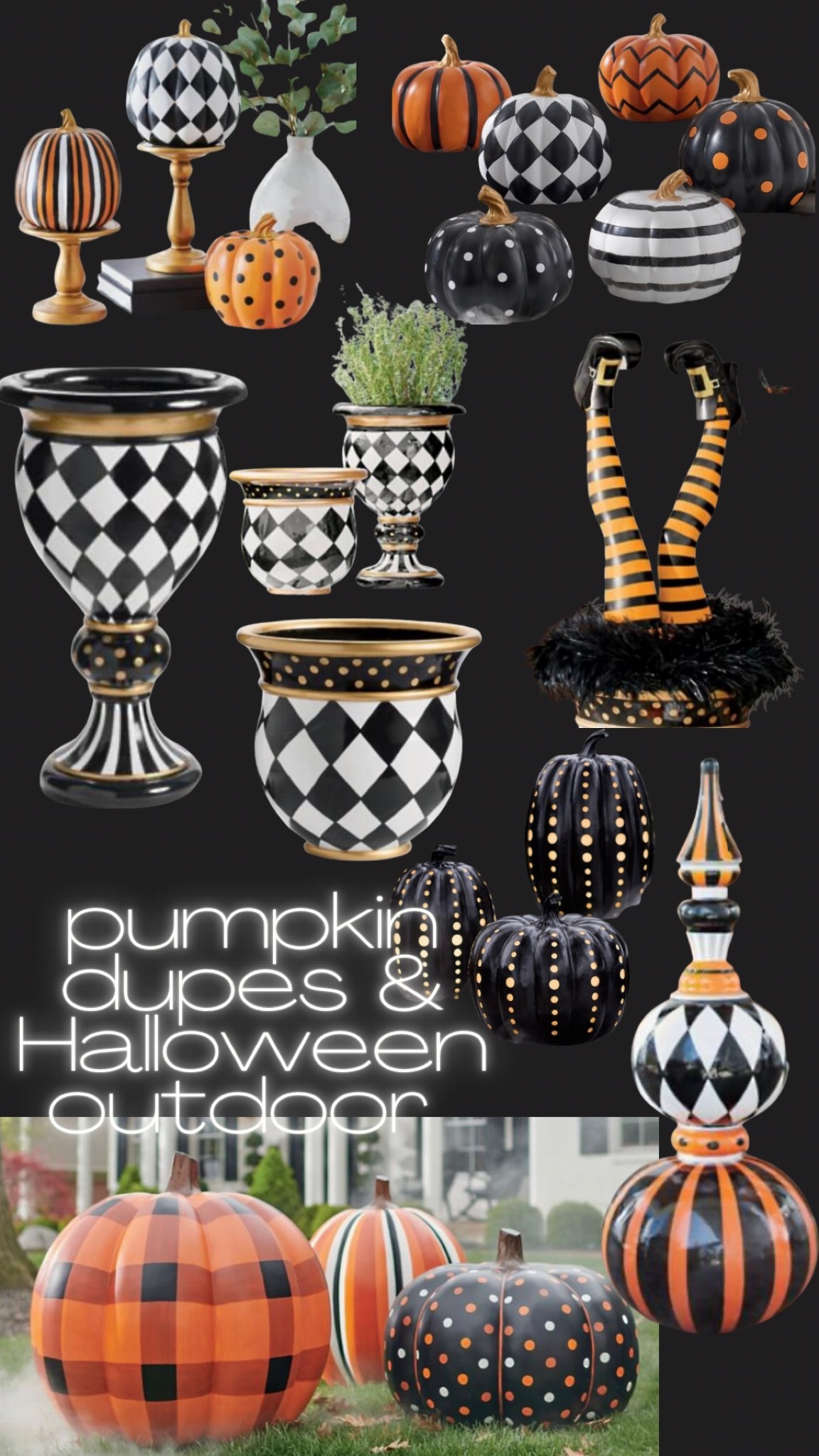 Mackenzie Childs dupes pumpkins and outdoor Halloween decor, planters topiaries 

#LTKSale #LTKSeasonal #LTKstyletip