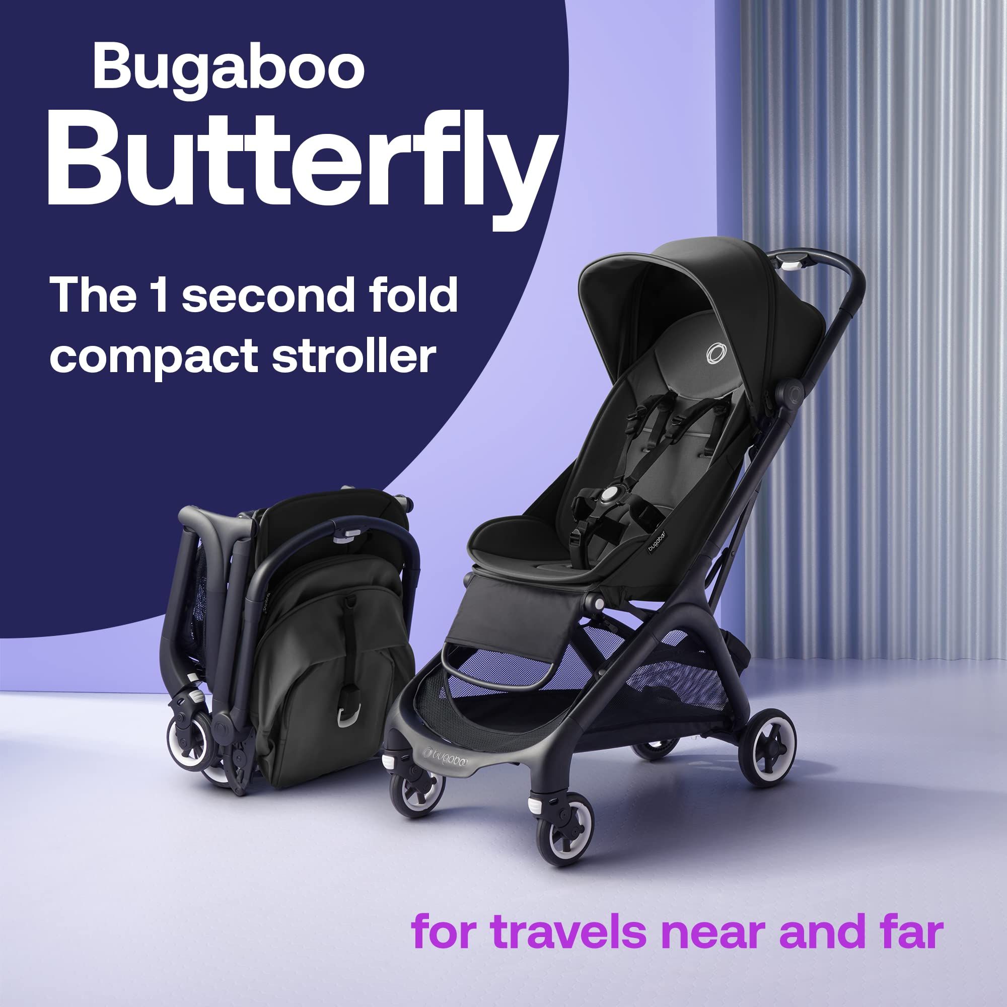 Bugaboo Butterfly - 1 Second Fold Ultra-Compact Stroller - Lightweight & Compact - Great for Trav... | Amazon (US)