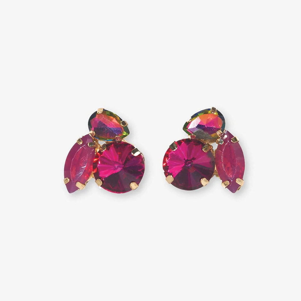 Bailey Mixed Post Earrings Magenta | INK+ALLOY