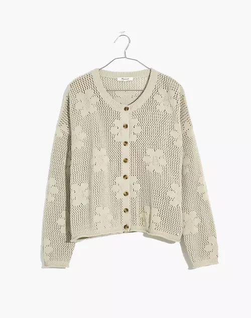 Floral Open-Stitch Cardigan Sweater | Madewell