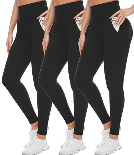 Leggings with Pockets for Women-Workout Black Tummy Control Butt Lift Yoga Pants | Amazon (US)