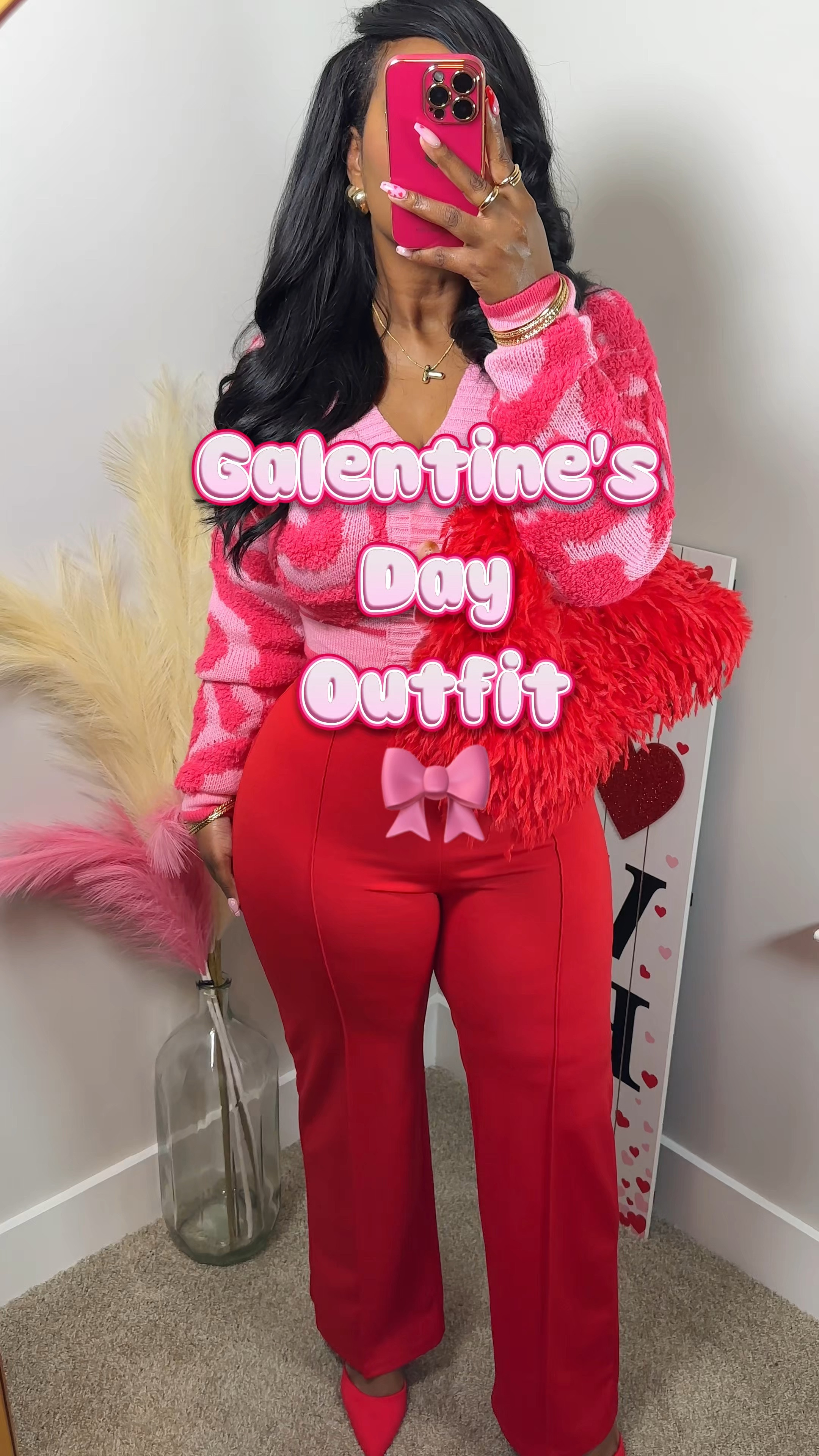 Galentine’s Day Outfit🎀

Perfect for:
🎀Festive work outfit 
🎀Galentine’s Brunch
🎀Valentine’s Day Dinner

🎀I’m wearing a size Medium in both the sweater and red pants😘. I made  the sweater tighter in some clips by taking a huge safety pin 🧷 and pinning it. 

#valentinesday #galentinesday  #reels #styleinspo #styleideas 


#LTKFindsUnder100 #LTKStyleTip #LTKWatchNow