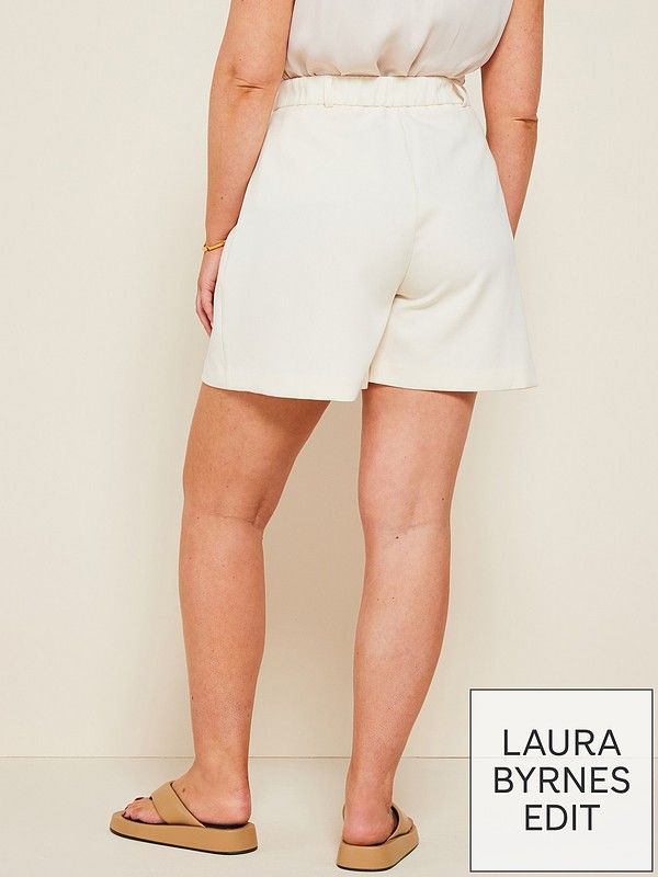 X Laura Byrnes Tailored Shorts - Cream | Very (UK)