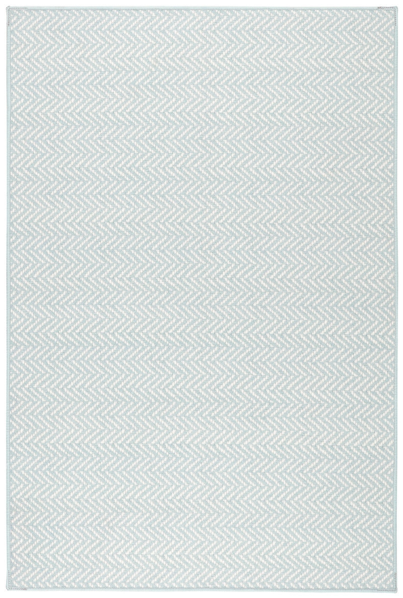 Herringbone Swedish Blue Machine Washable Rug | Annie Selke