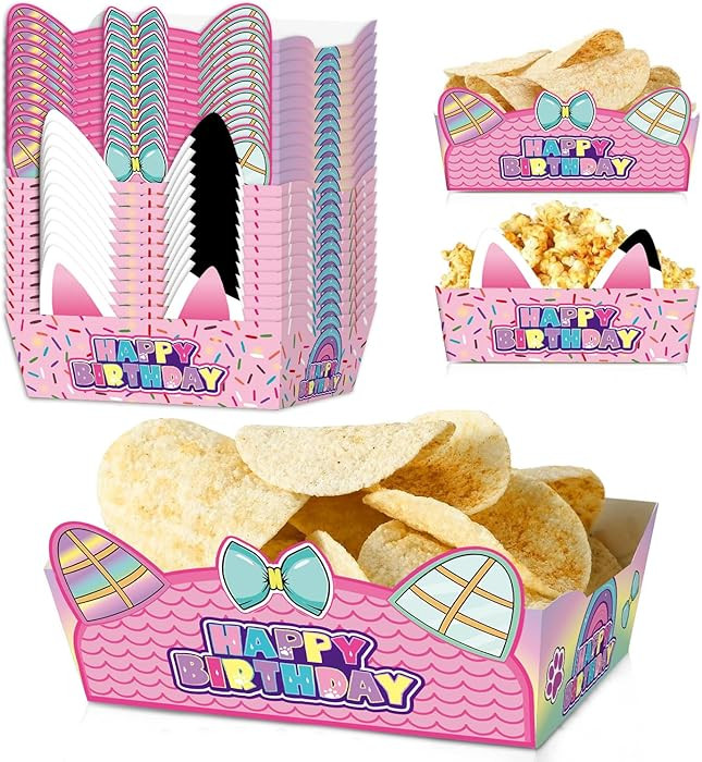 24Pcs Cartoon Dollhouse Food Tray Party Favors Paper Food Serving Tray Birthday Party Supplies Do... | Amazon (US)