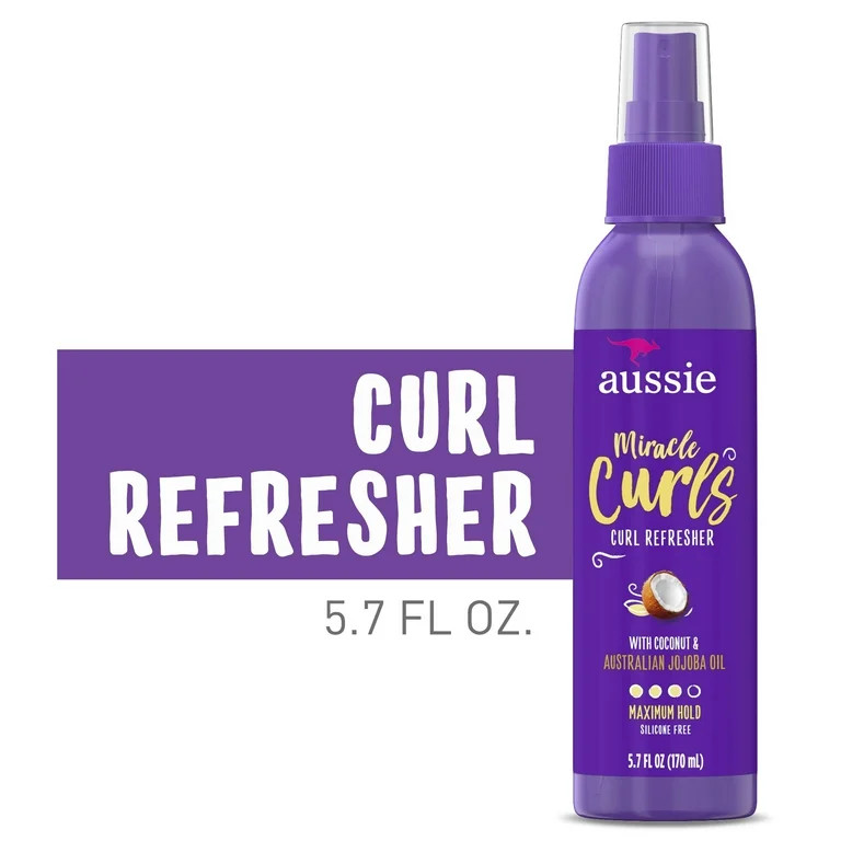 Aussie Miracle Curls Curl Refresher Spray Gel, Max Hold, For All Hair Types 5.7 fl oz | Walmart (US)