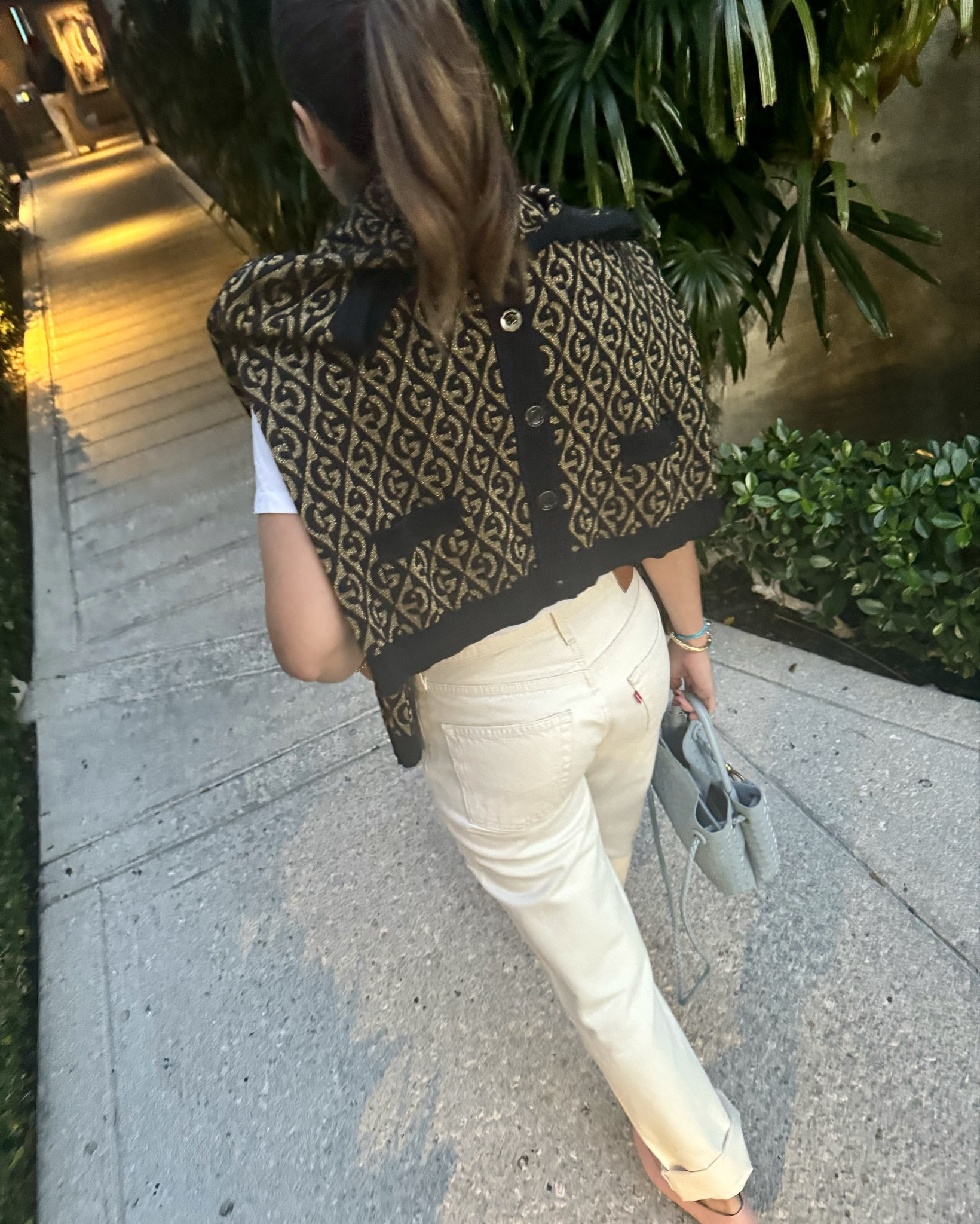 Wednesday night date night 🍸🪩🤍
These jeans are amazing- took them one size bigger! 

#LTKstyletip #LTKitbag #LTKshoecrush