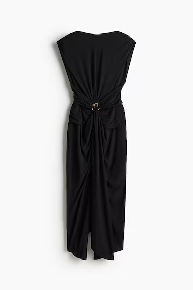 H & M - Drapiertes Kleid mit Cut-out - Schwarz - Damen | H&M (DE, AT, CH, NL, FI)