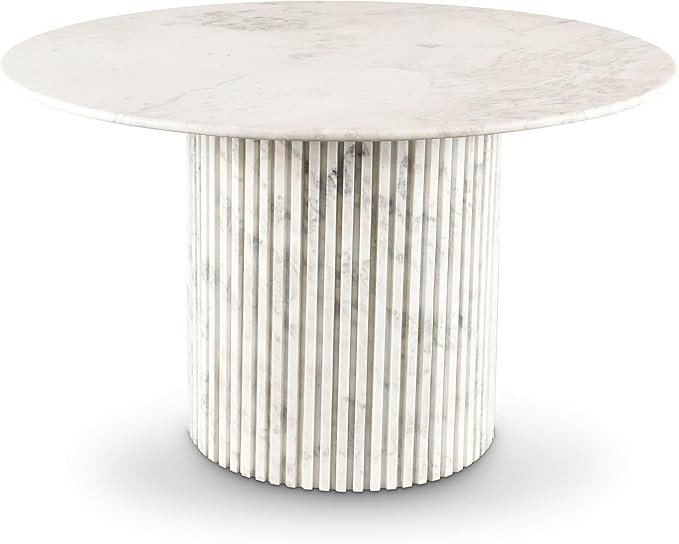 Meridian Furniture 248White-DT48 Genoa Collection Art Deco Dining Table with Handcrafted Genuine ... | Amazon (US)