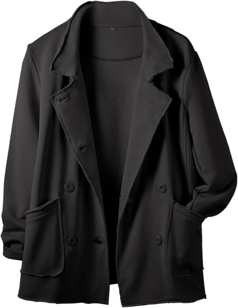 Ainangua Classic Trench Coats for Women Double Breasted Blazer Fleece Peacoat Jackets Essentials ... | Amazon (US)