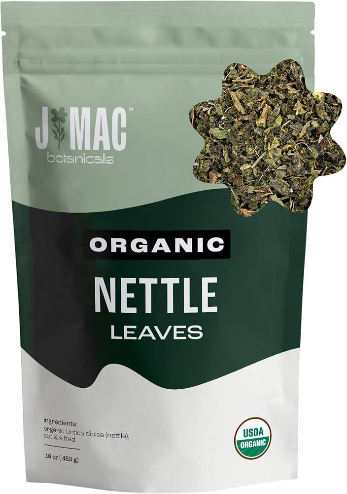 J MAC BOTANICALS Organic Nettle Leaf, Herbal Tea (200+ Cups) Dried stinging nettle tea, nettle le... | Amazon (US)