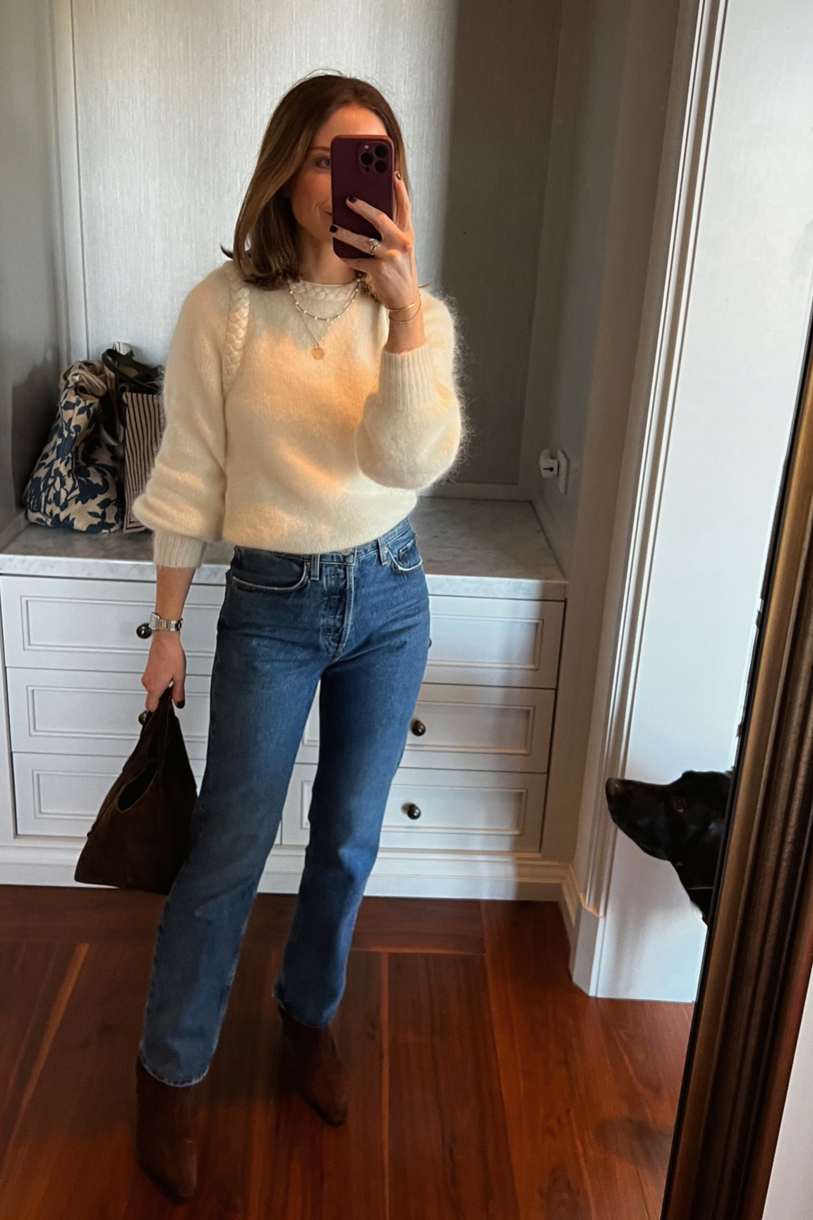 Casual fall outfit
Agolde Lana jeans
Sezane ivory sweater
STAUD Wally boots suede chocolate
Little Liffner chocolate suede bag

Classic style
Minimal style

#LTKitbag #LTKstyletip #LTKshoecrush