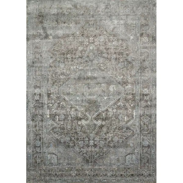 Alexander Home Contessa Distressed Stone Oriental Area Rug - Stone/Blue 9'6" x 13' | Bed Bath & Beyond